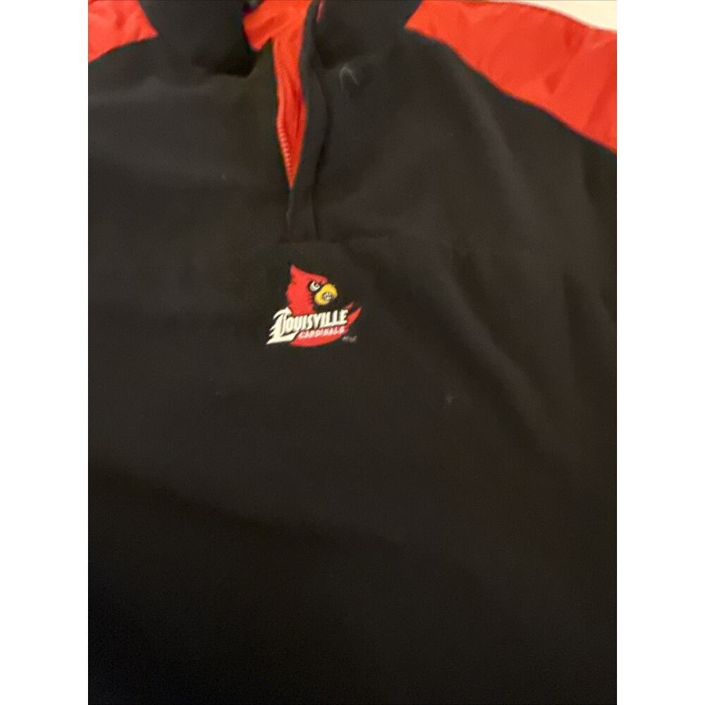 Louisville Cardinals￼Reve rsible StadiumPullover- Fleece Windbreaker Red Blac - Picture 8 of 10